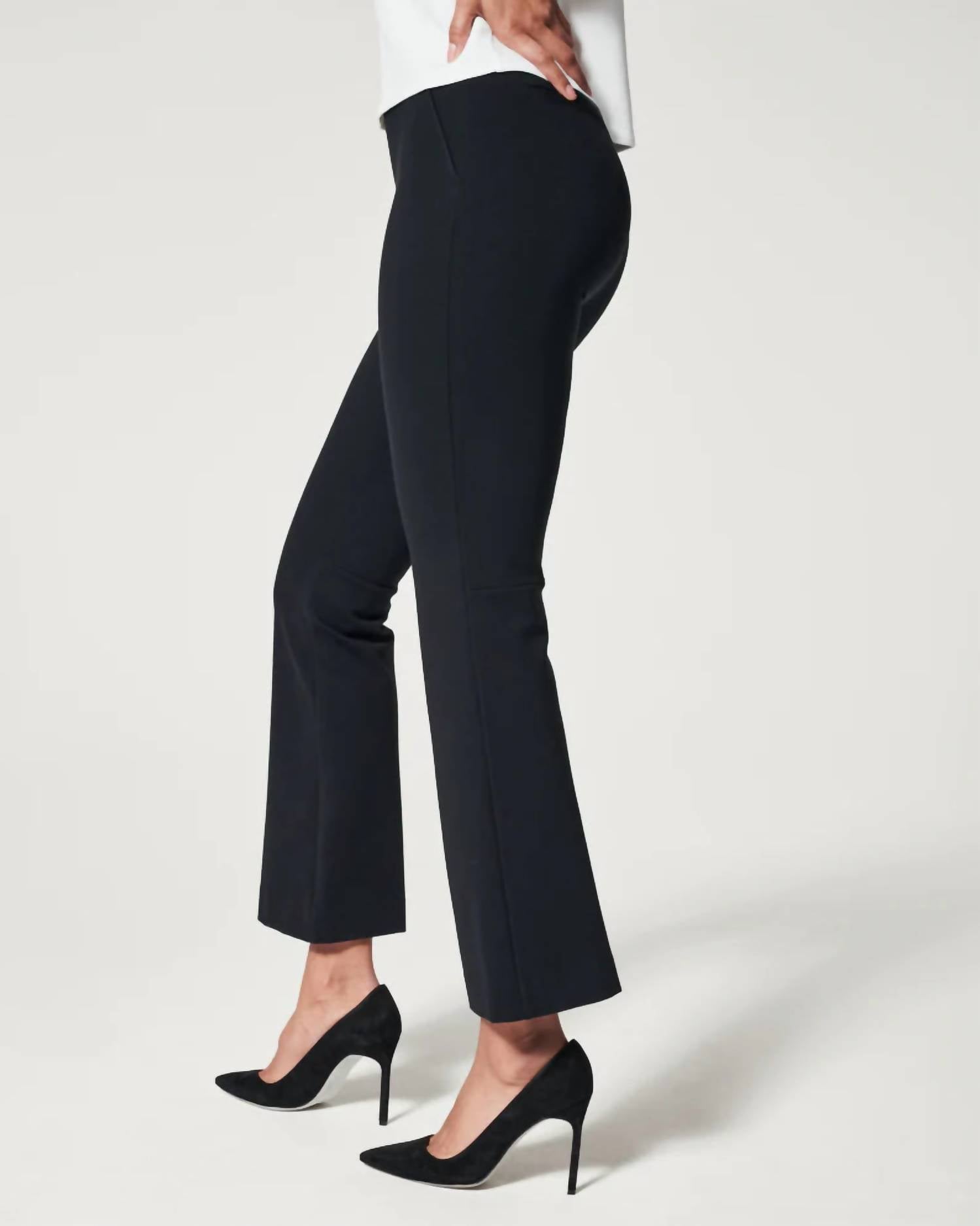 Spanx Perfect Kick Flare Pant in classic black - women's pants - alternate view