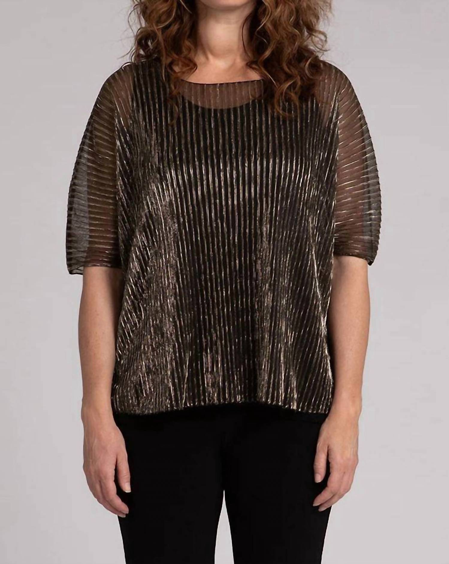 Sympli - Pleated Mesh Nu Clip Top