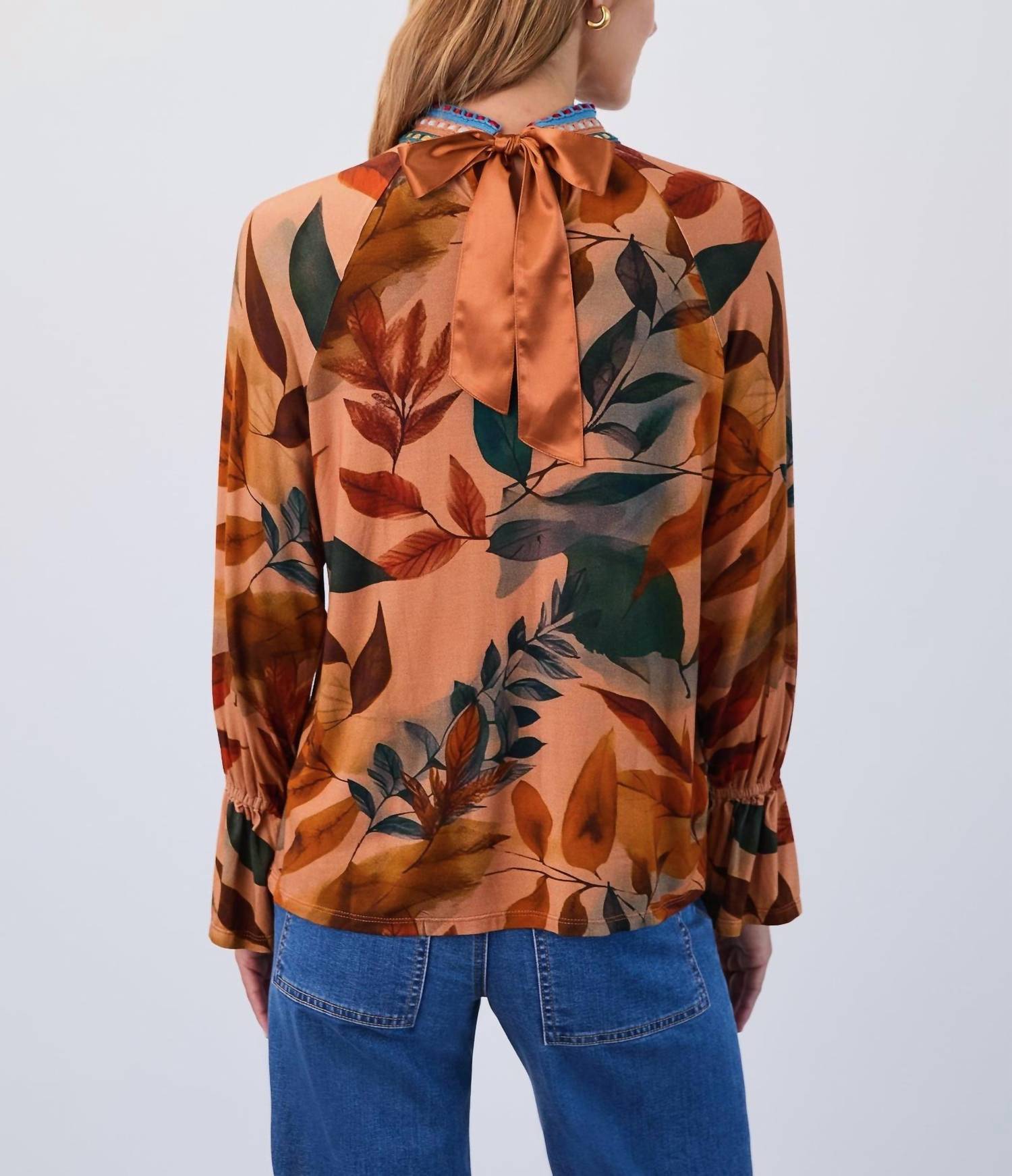 Fdj - floral high neck blouse