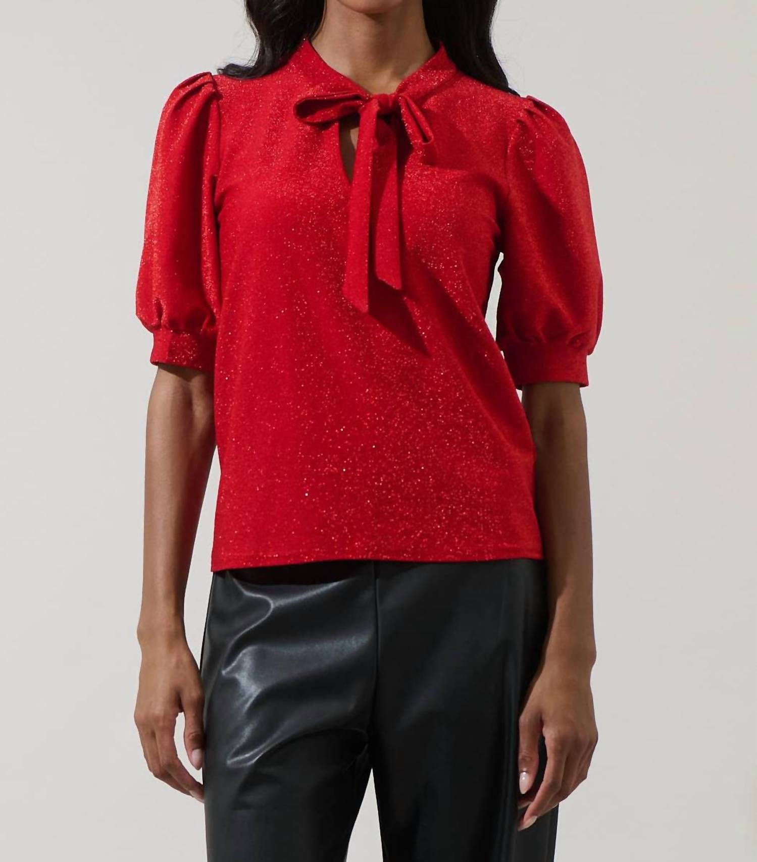 Sugarlips - Lisette Shimmer Bow Tie Top
