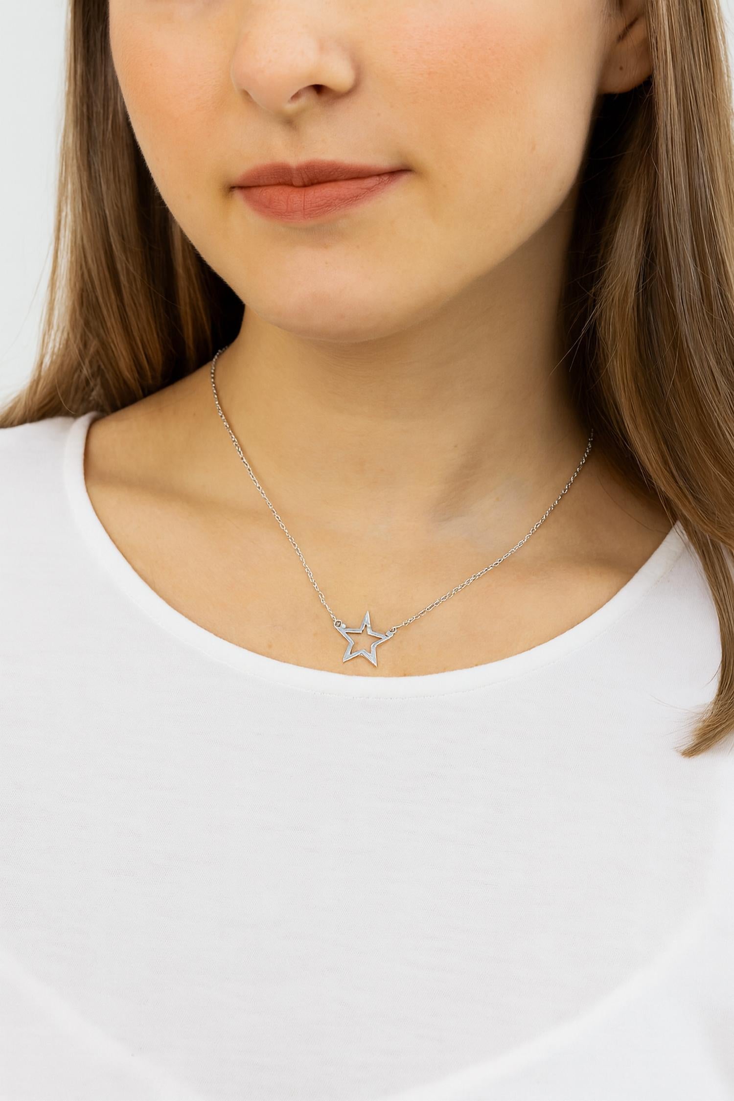 Jack And Jewelz - Women's Open Star Pendant Necklace