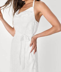 Lulus - Graceful Floral Jacquard Halter Elegant Midi Dress - Plus