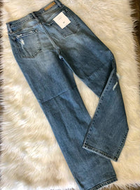 Cello - Women's High Rise Ripped Dad Jeans