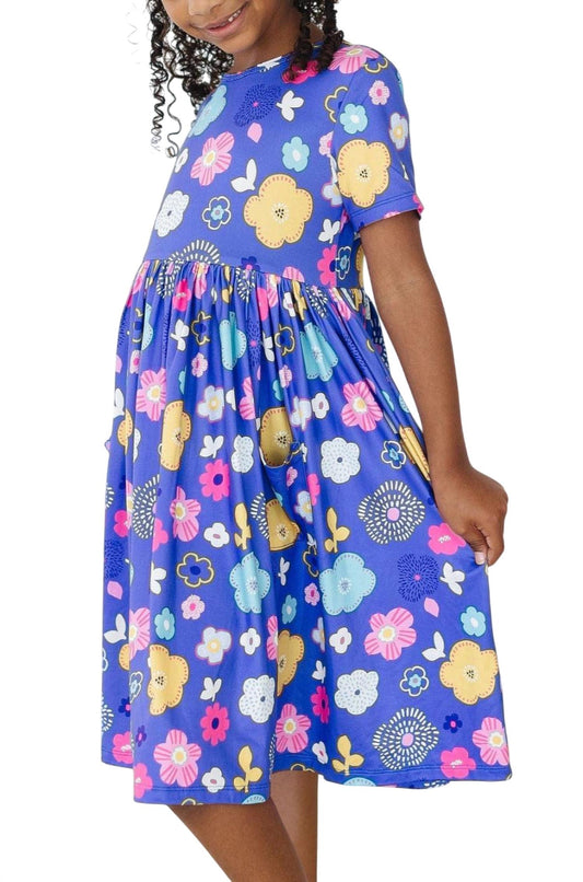 Mila & Rose - Girls Floral Frenzy Pocket Twirl Dress