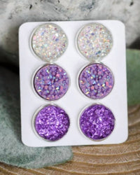 Urban Gemms - Women's I Love You Triple Earring Set
