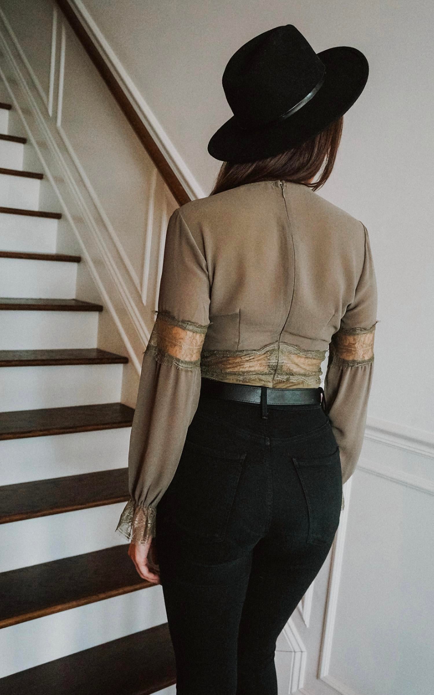 Strut & Bolt - Lace detail long sleeve bodysuit