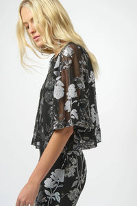 Joseph Ribkoff - Sequined Floral Mesh Top