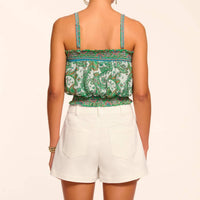Ramy Brook - Miley Smocked Sleeveless Crop Top