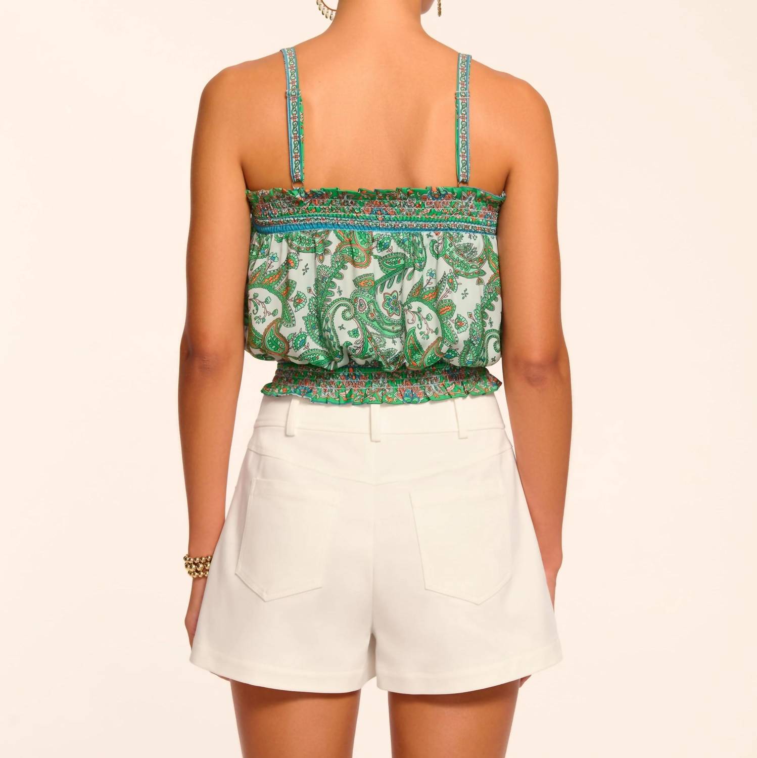Ramy Brook - Miley Smocked Sleeveless Crop Top