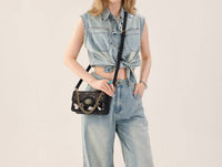 Trinity Ranch - Cowhide Floral Cutout Crossbody Bag