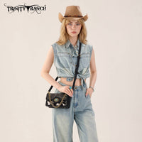 Trinity Ranch - Cowhide Floral Cutout Crossbody Bag