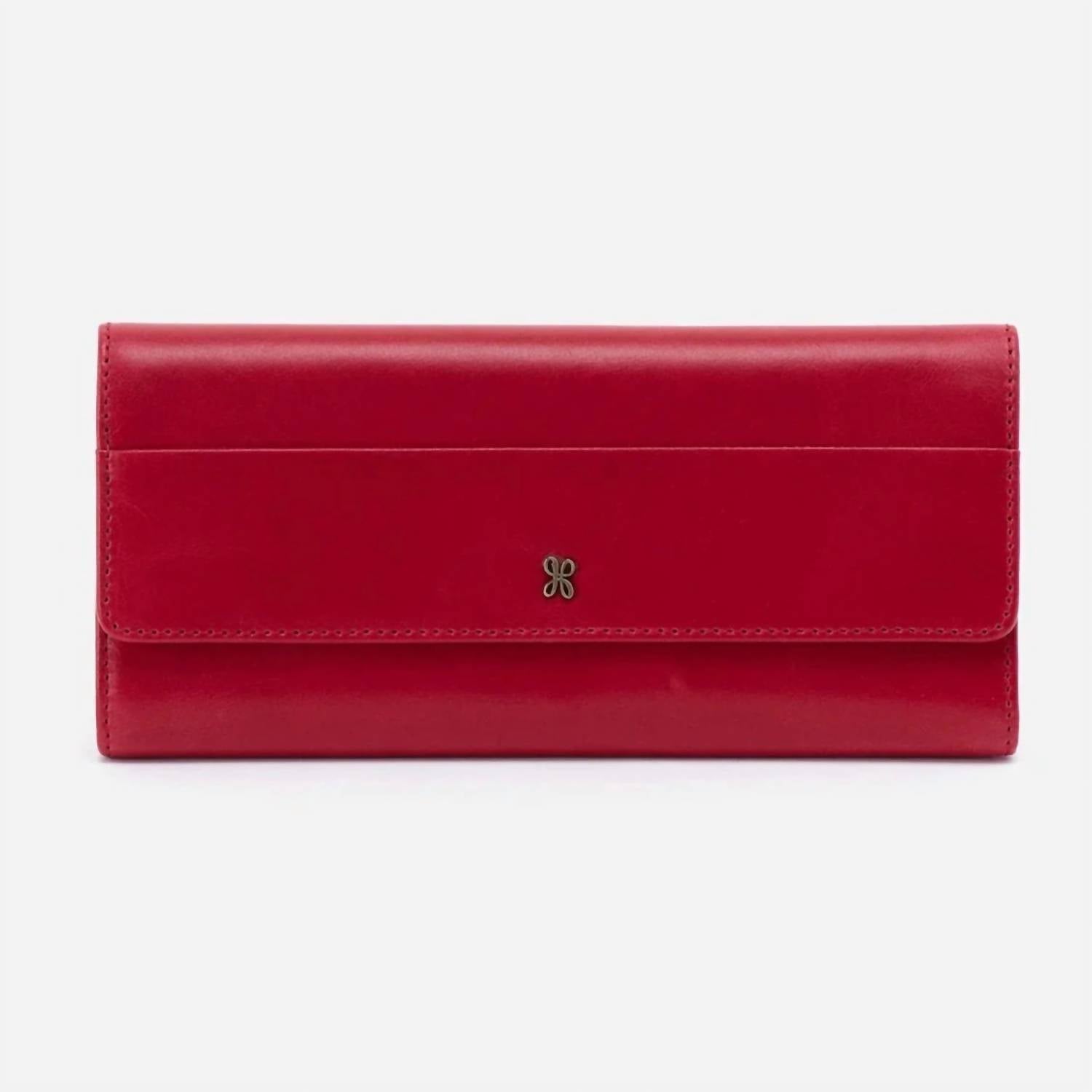 HOBO Women's Jill Large Trifold Wallet in cranberry - women's bag