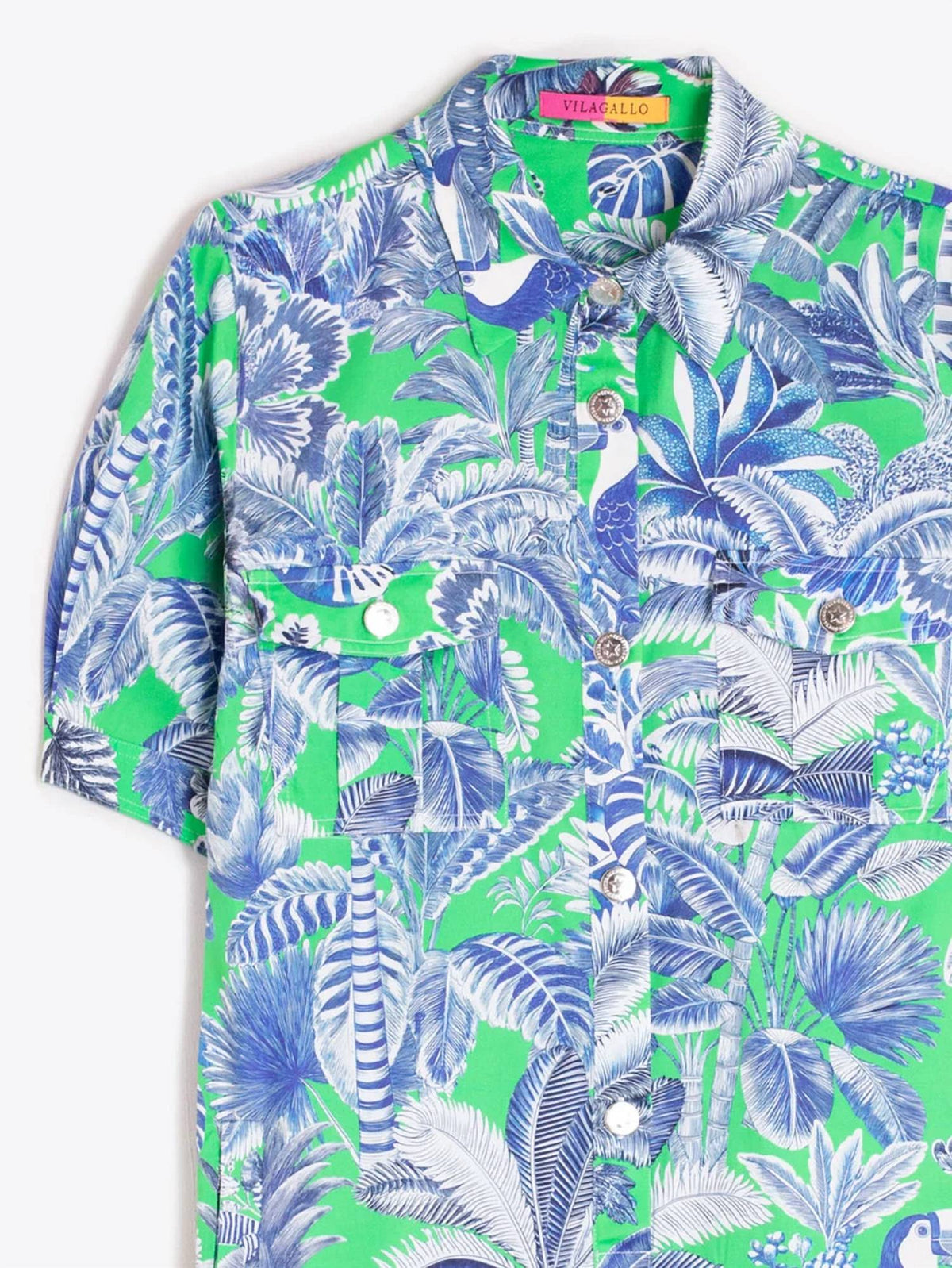 Vilagallo - Women's Printed Short Shirt Dress