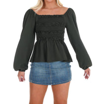 Mustard Seed - Wear Anywhere Smocked Babydoll Top