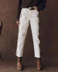 The Great. - Lace Print Wayne Straight Jeans