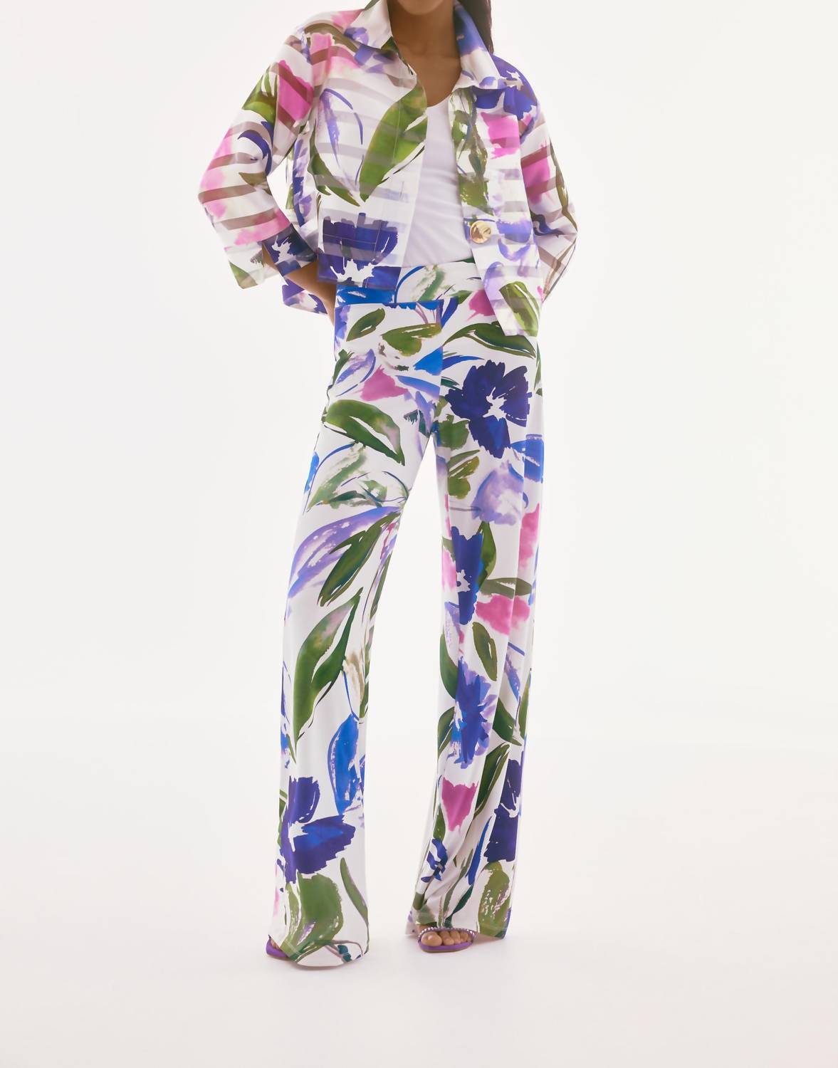 Joseph Ribkoff - FLORAL HIGH WAISTED TROUSERS
