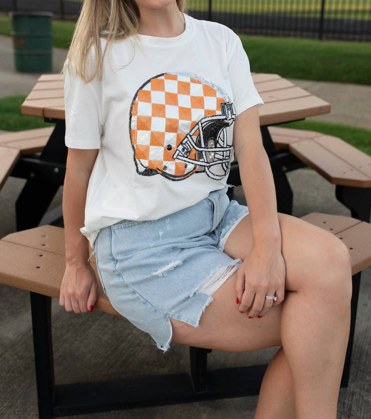 QUEEN OF SPARKLES Go Big Short Sleeve Tee in white - women's t-shirt - view 5