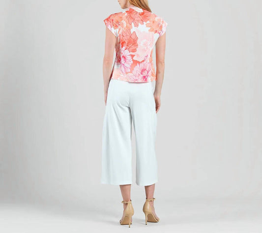 Clara Sunwoo - Floral Soft Knit Drap Neck Top