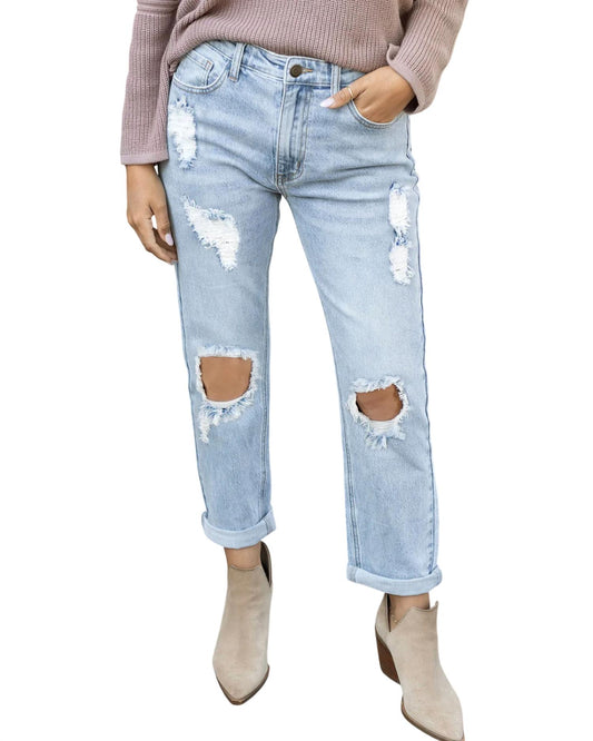 Grace And Lace - Mid-rise Girlfriend Jean