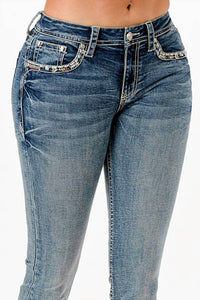 Grace In La - Modify Mid-rise Boot Cut Jeans