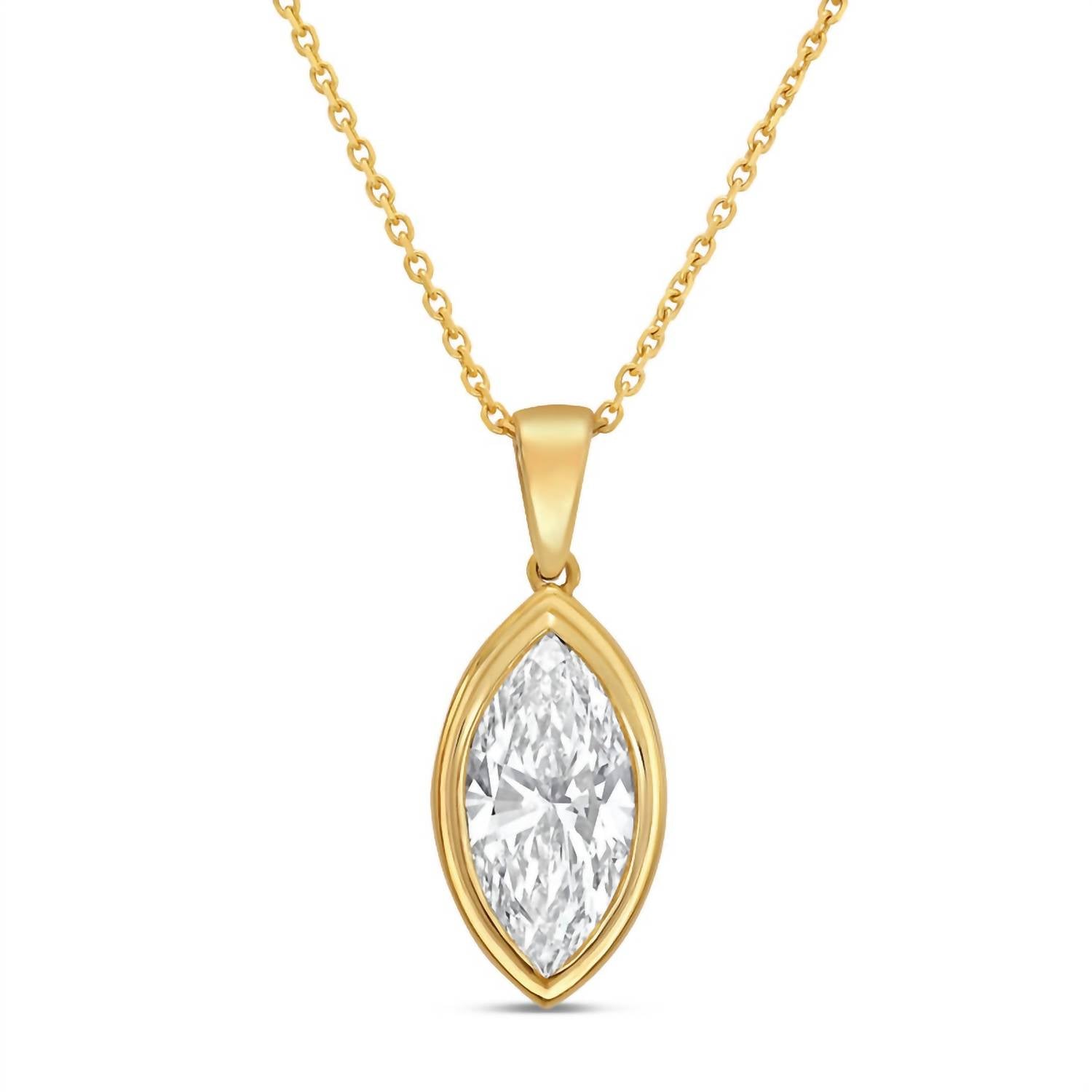 Diana M Jewels - Women's Marquise Lab-Grown Diamond Pendant Necklace (7.00 Ct) - Elegant
