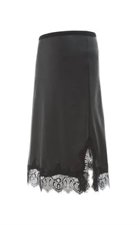 Gold Hawk - Faux Leather Bias Skirt