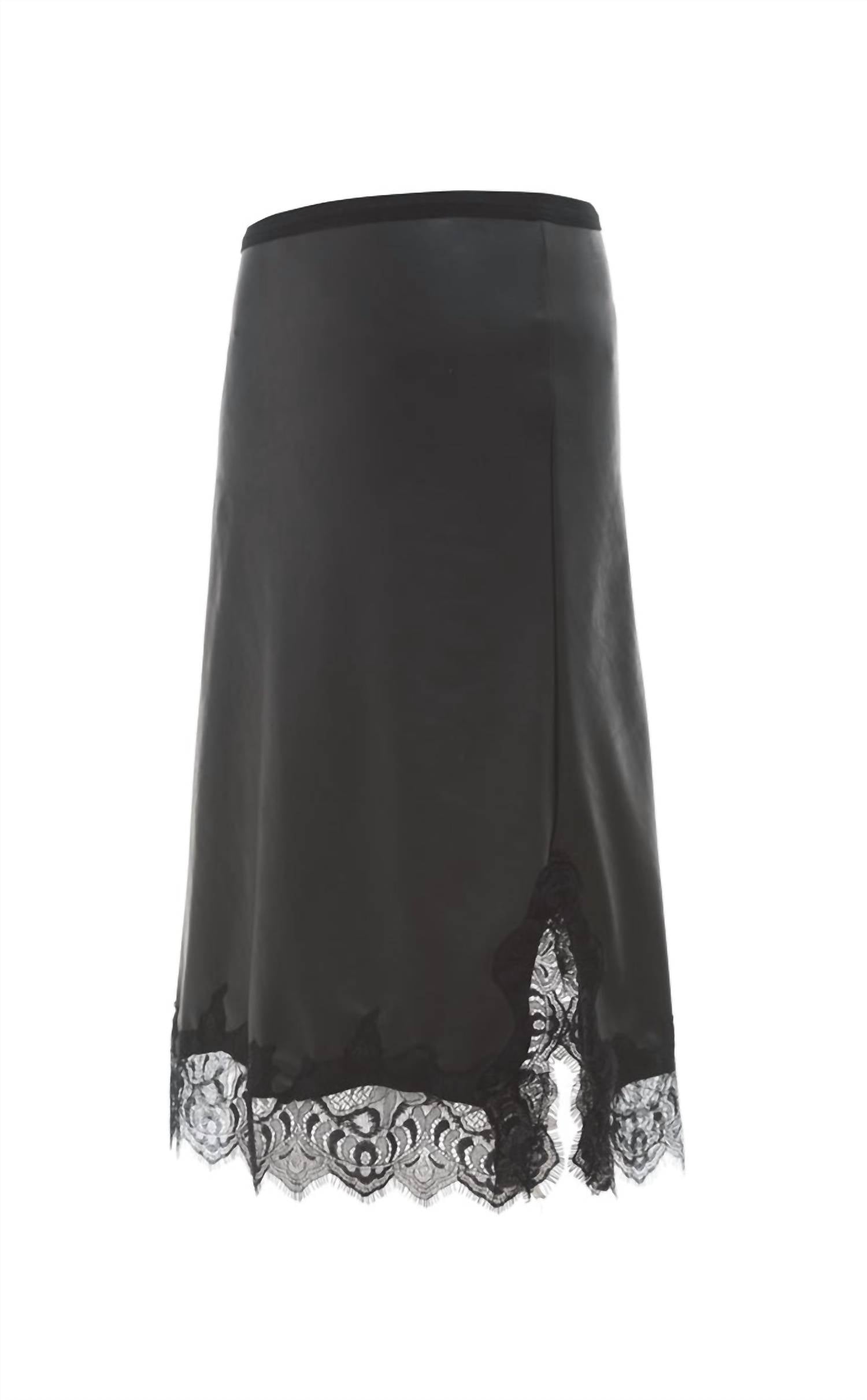 Gold Hawk - Faux Leather Bias Skirt