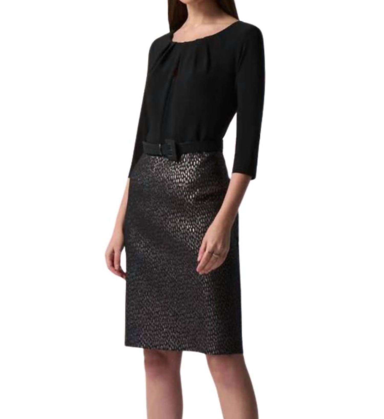 Joseph Ribkoff - Two Tone Metallic Sheath Dress