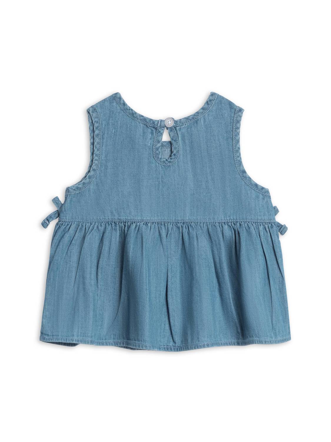 Colored Organics - Kids' Lana Chambray Ruffle And Bow Tank