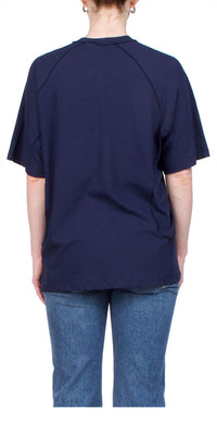 6397 Inside Out V-neck Top in ink - women's shirt - detail view