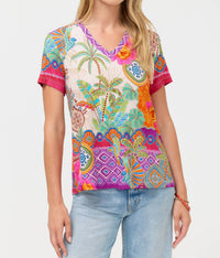 Johnny Was - Janie Favorite Short Sleeve V Neck Swing Tee