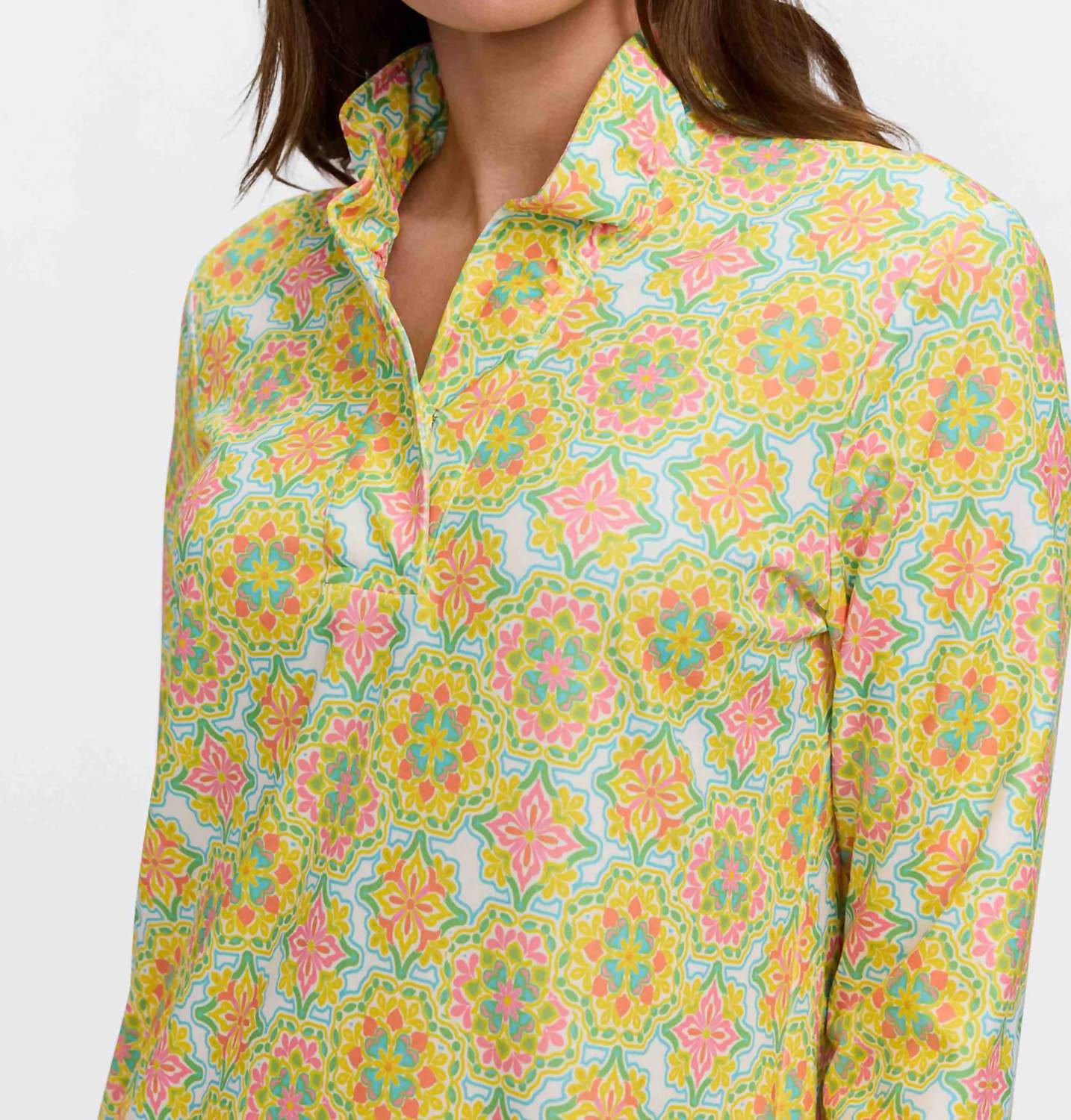 Foxcroft - Tammy Sicilian Tile 3/4 Sleeve Dress