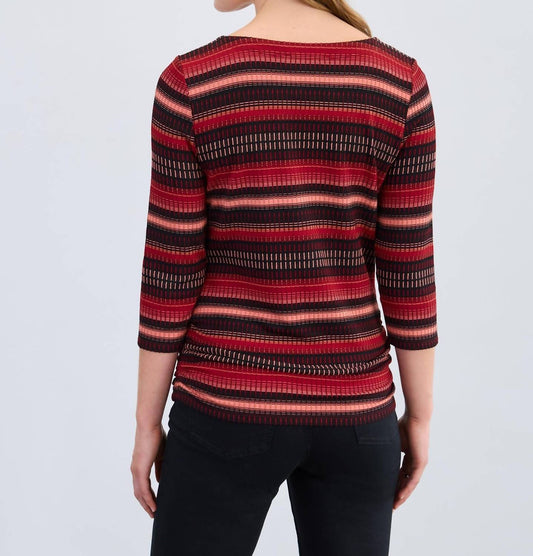 Fdj - 3/4 Sleeve Ruched Top