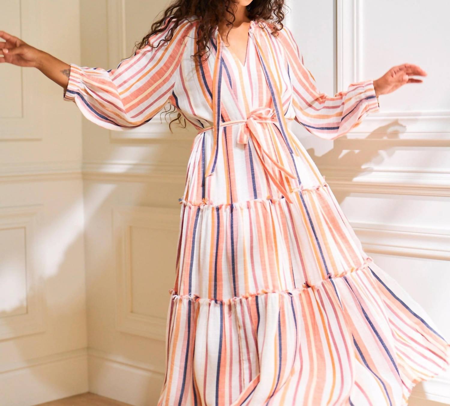 Cleobella Wisteria Midi Dress in ivory multi - women's dress - view 4