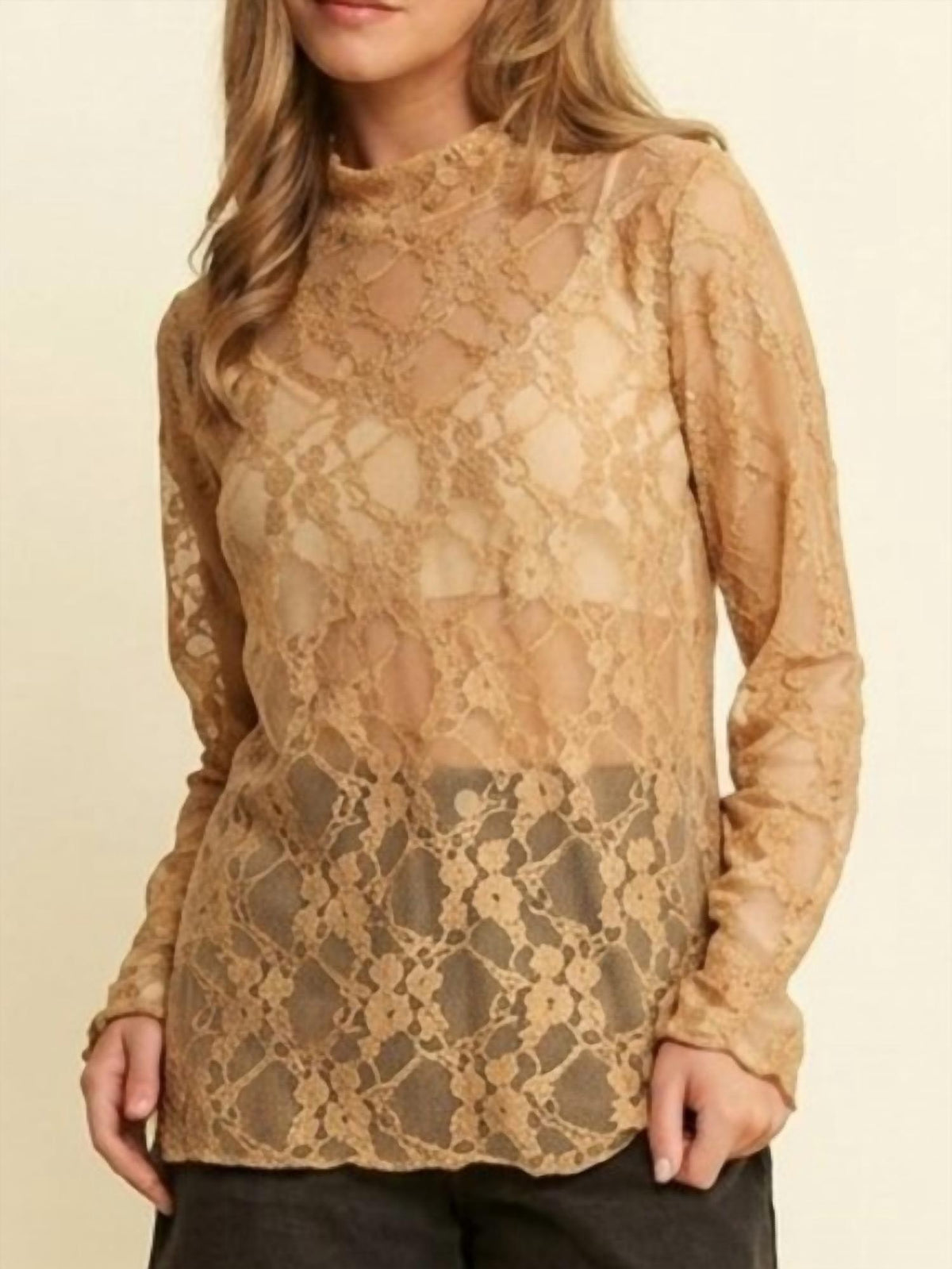 Wholesale Fashion Trends - Hailee Print Lace Top