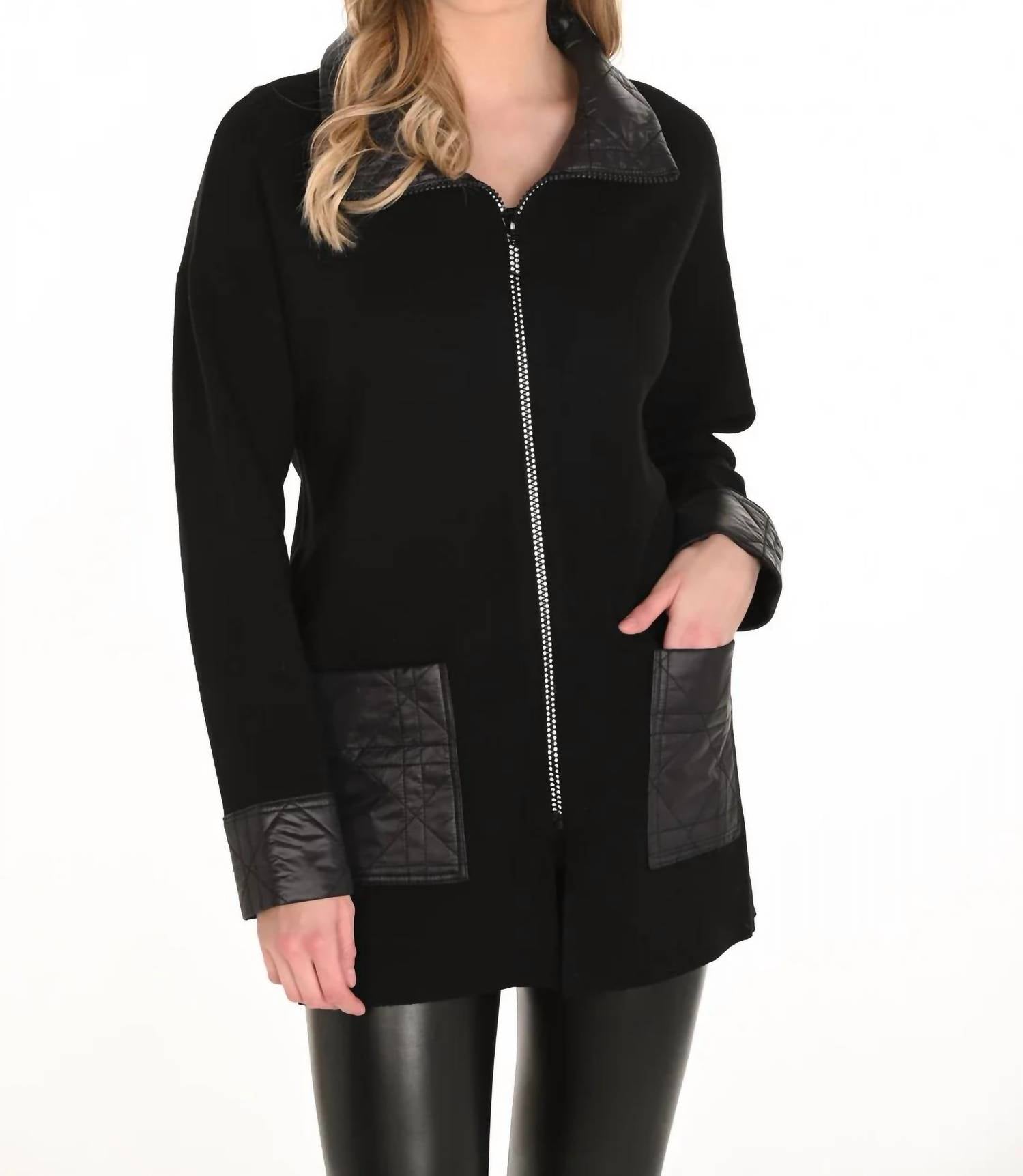 Frank Lyman - Liana Long Sleeve Knit Jacket With Rhinestone