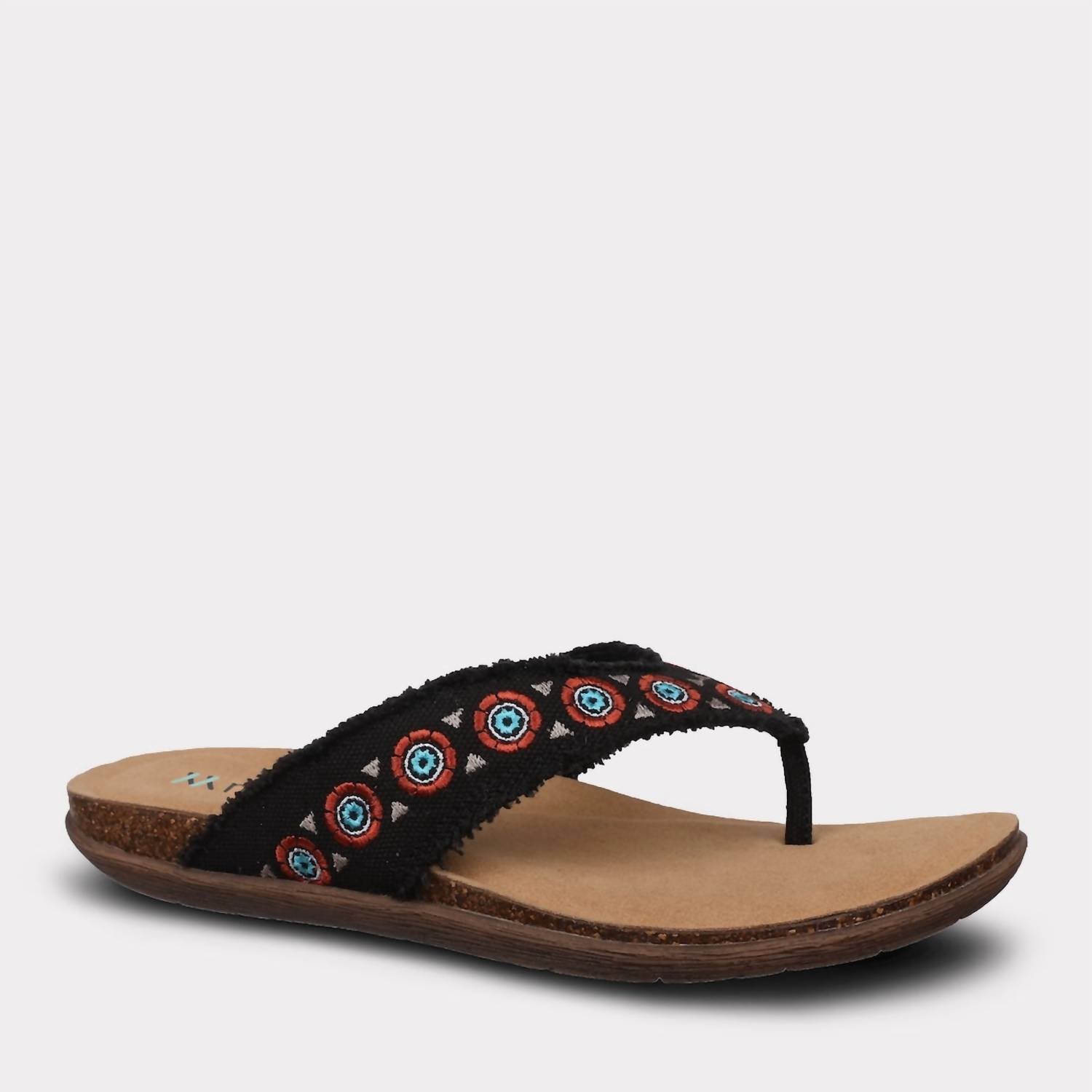 Mykos Women's Jovie Thong Sandal in black - women's sandal - detail view