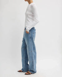 Tibi - Classic Wash Denim Fischer Jeans