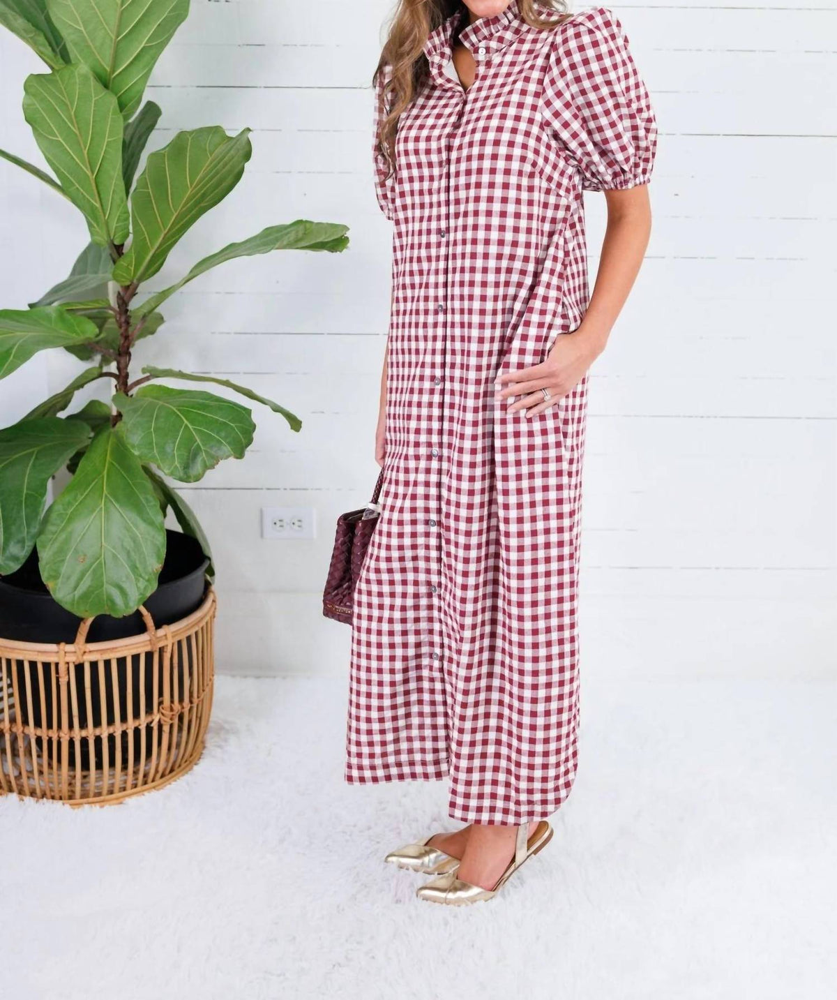 Entro - Gingham Midi Dress