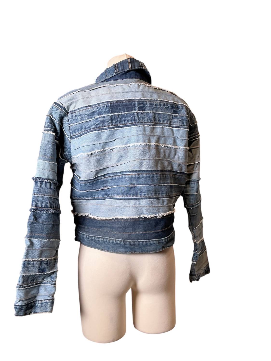 Mint Reworks - Women's Dixon Upcycled Levi's Zip Up Crop Boxy Denim Jacket