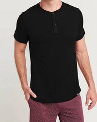 Dezman - Henley Curve Hem Top