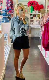Cezele - Ruffled Button Down Long Sleeve Top
