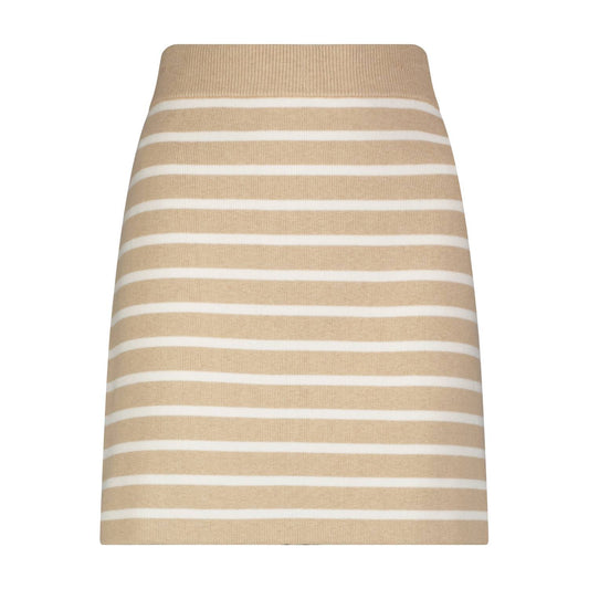 Minnie Rose - Cotton Cashmere Striped Mini Skirt