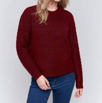 Charlie B - Fishnet Sleeve Sweater