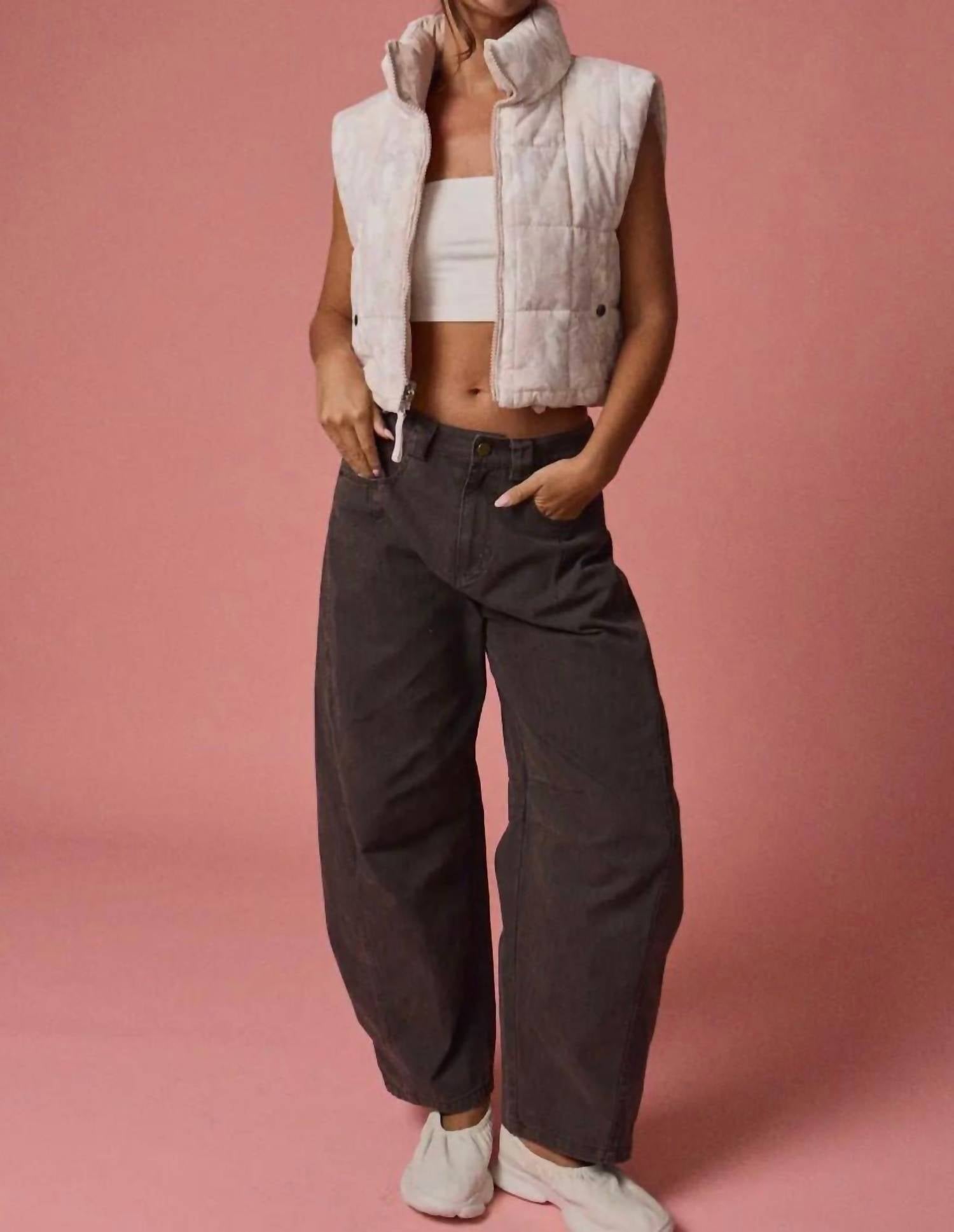Papermoon - Camo Cropped Puffer Vest
