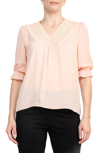 Zac & Rachel - Lace V-neck Crepe Top