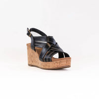 Clarks Women's Sabina Sling Cork-wrapped Wedge in black black - women's sandal - detail view