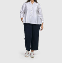 ALEMBIKA Addison Peplum Blouse in white - women's blouse - view 7