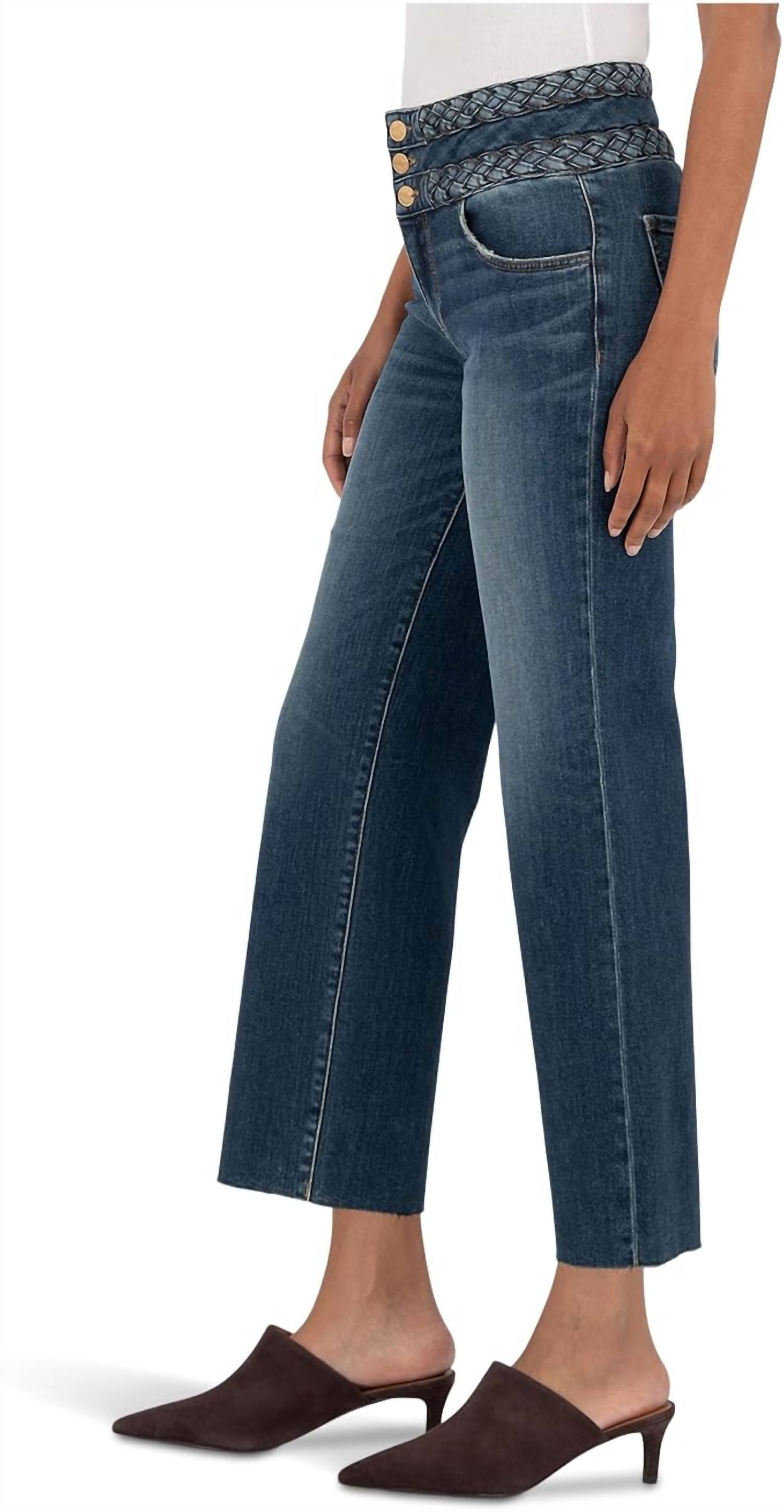 Kut From The Kloth - Charlotte High Rise Wide Waistband With Braid Jean