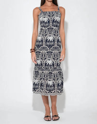 Adelyn Rae - Evangeline Scallop Embroidery Midi Dress